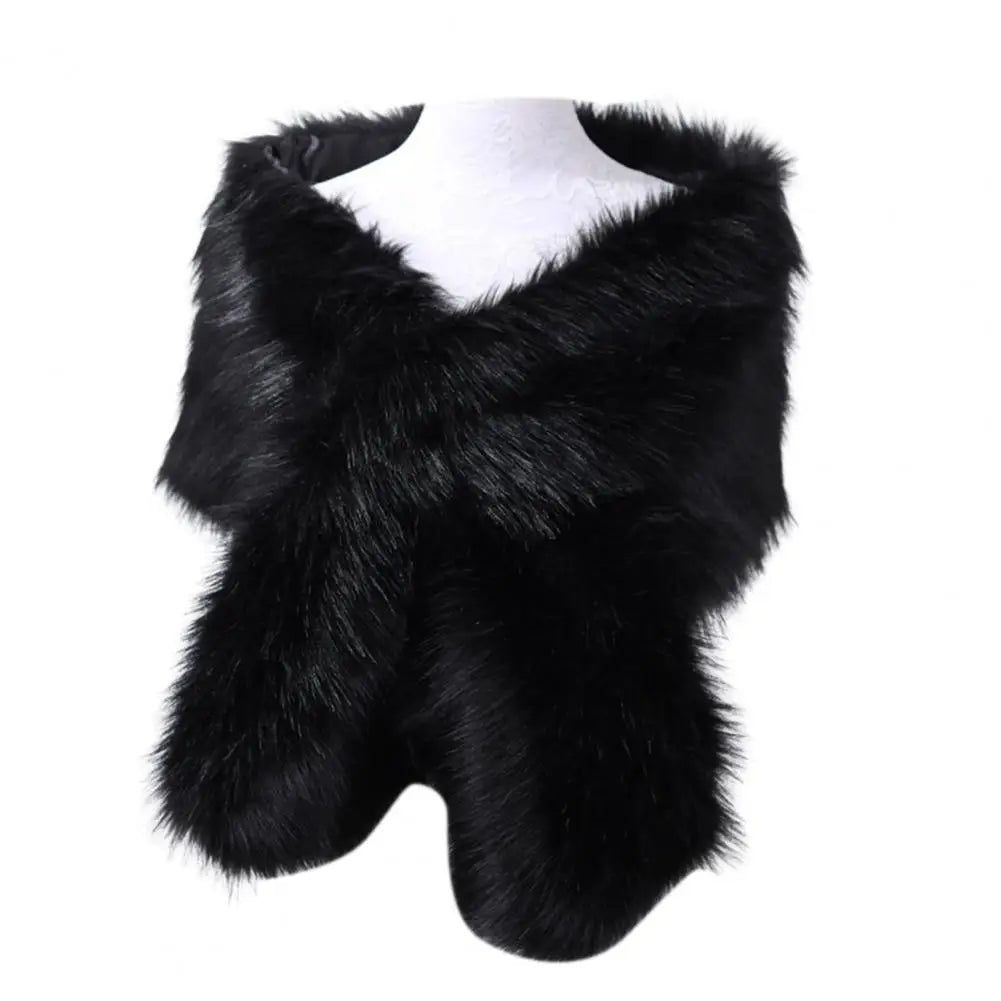 Women Shawl Fluffy Faux Fur Thicken Women Cape Scarf Autumn Winter Long Ponchos Scarf Faux Fur Jacket Coat Warm Shawl Wrap