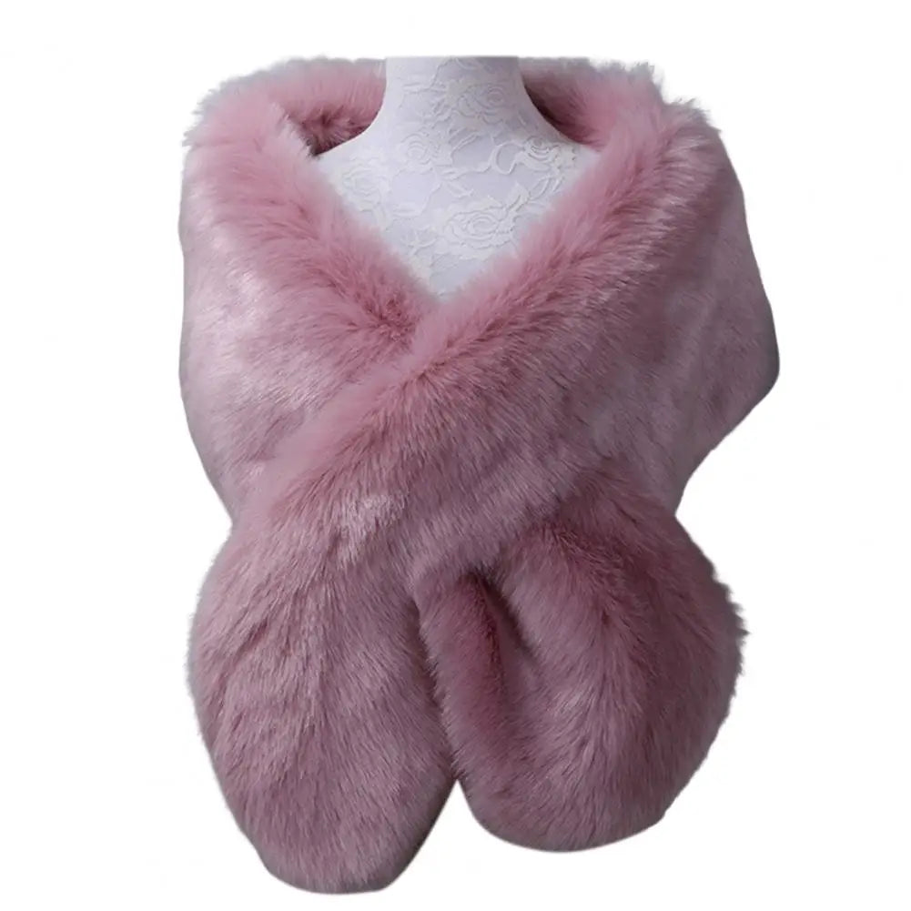 Women Shawl Fluffy Faux Fur Thicken Women Cape Scarf Autumn Winter Long Ponchos Scarf Faux Fur Jacket Coat Warm Shawl Wrap