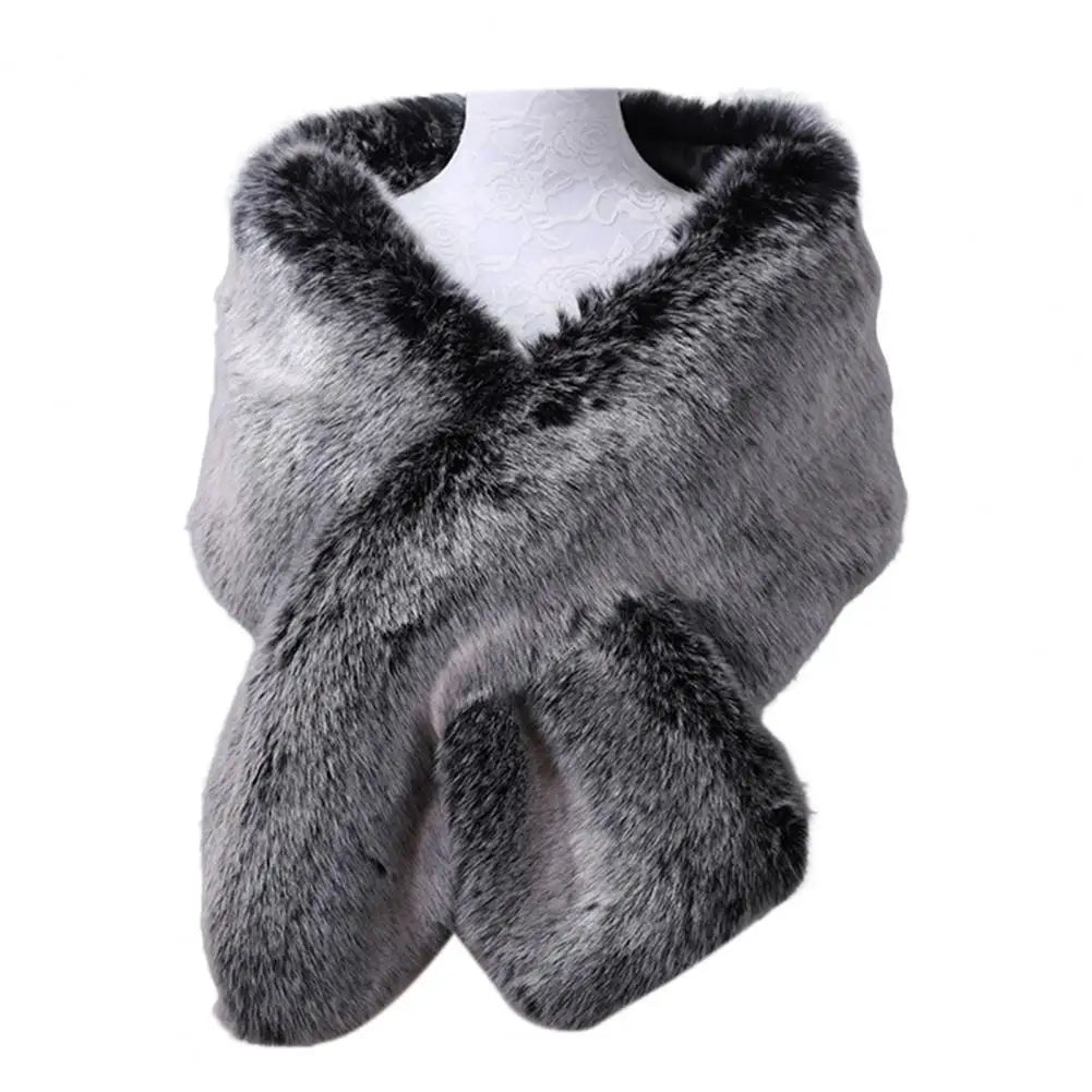 Women Shawl Fluffy Faux Fur Thicken Women Cape Scarf Autumn Winter Long Ponchos Scarf Faux Fur Jacket Coat Warm Shawl Wrap