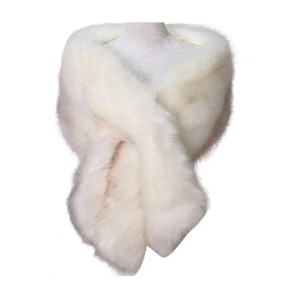 Women Shawl Fluffy Faux Fur Thicken Women Cape Scarf Autumn Winter Long Ponchos Scarf Faux Fur Jacket Coat Warm Shawl Wrap