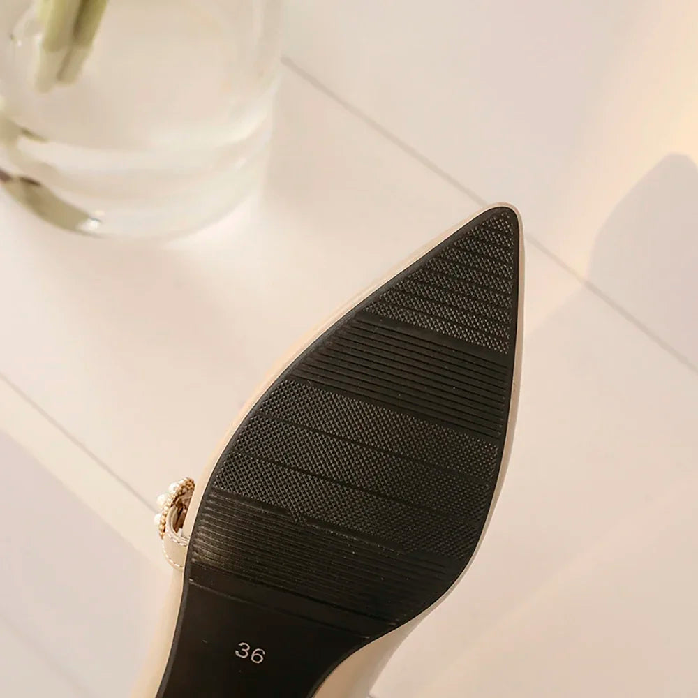 2025 Spring Brand New Sweet Apricot Beige Women Casual Pumps  High Block Heels Lady Shoes Plus Big Small Size 30 43 46 48