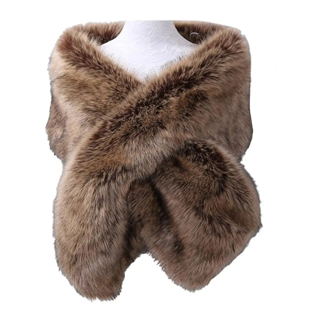 Women Shawl Fluffy Faux Fur Thicken Women Cape Scarf Autumn Winter Long Ponchos Scarf Faux Fur Jacket Coat Warm Shawl Wrap