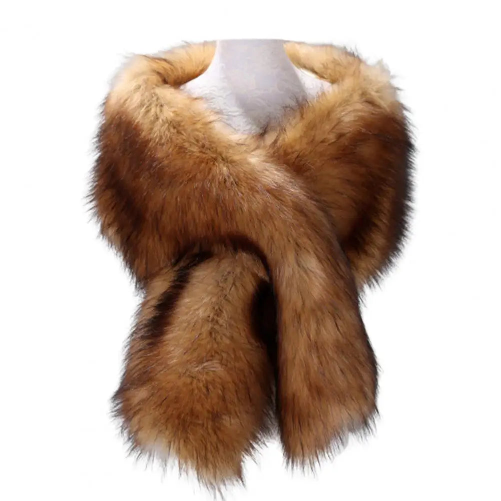 Women Shawl Fluffy Faux Fur Thicken Women Cape Scarf Autumn Winter Long Ponchos Scarf Faux Fur Jacket Coat Warm Shawl Wrap