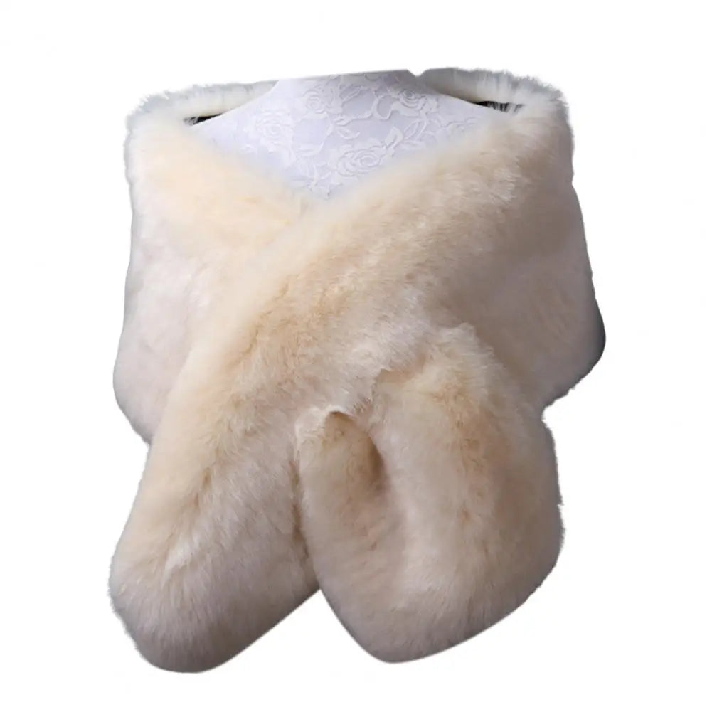 Women Shawl Fluffy Faux Fur Thicken Women Cape Scarf Autumn Winter Long Ponchos Scarf Faux Fur Jacket Coat Warm Shawl Wrap