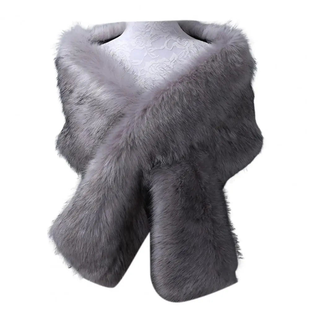 Women Shawl Fluffy Faux Fur Thicken Women Cape Scarf Autumn Winter Long Ponchos Scarf Faux Fur Jacket Coat Warm Shawl Wrap