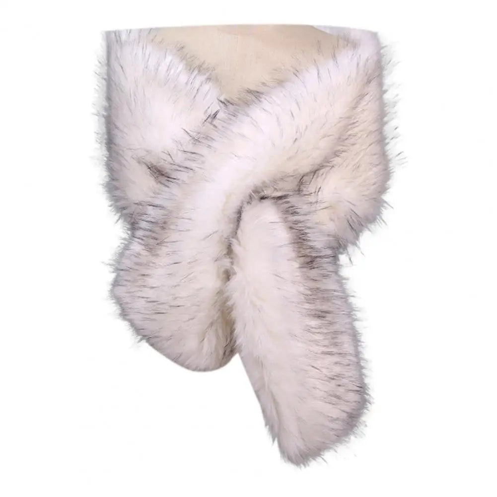 Women Shawl Fluffy Faux Fur Thicken Women Cape Scarf Autumn Winter Long Ponchos Scarf Faux Fur Jacket Coat Warm Shawl Wrap