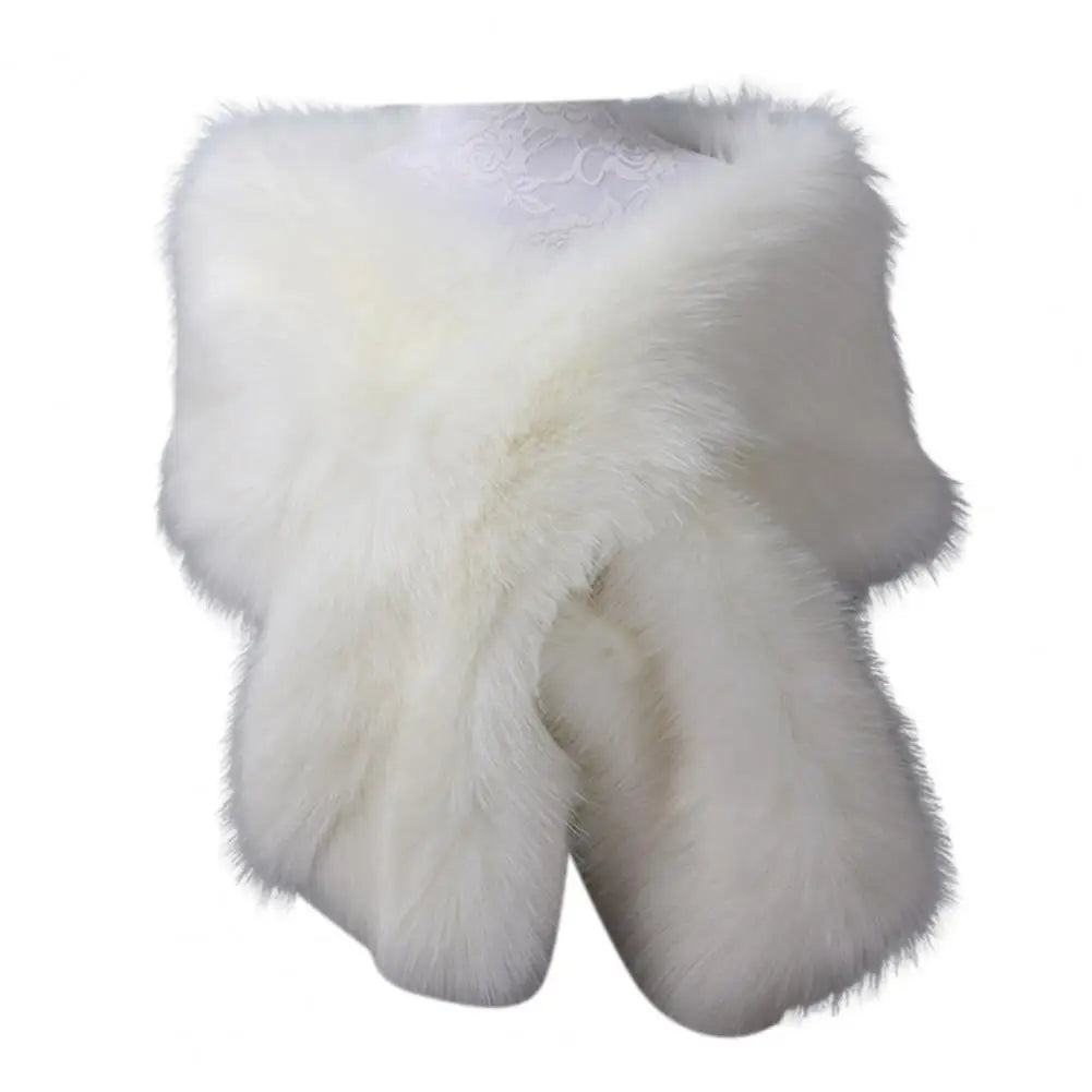 Women Shawl Fluffy Faux Fur Thicken Women Cape Scarf Autumn Winter Long Ponchos Scarf Faux Fur Jacket Coat Warm Shawl Wrap