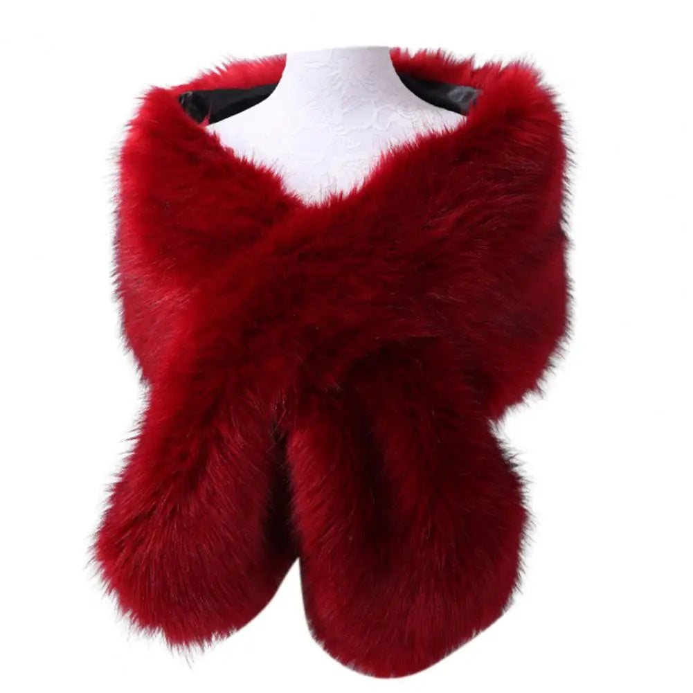 Women Shawl Fluffy Faux Fur Thicken Women Cape Scarf Autumn Winter Long Ponchos Scarf Faux Fur Jacket Coat Warm Shawl Wrap